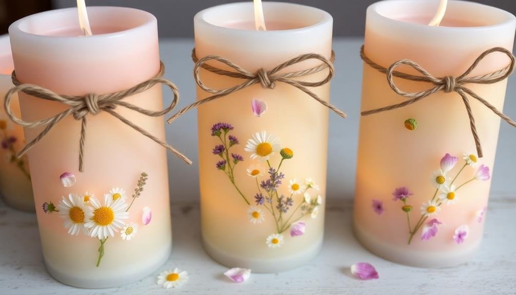 artisan crafted flower candles