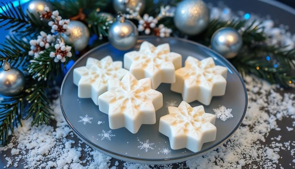 artisan crafted snowflake soaps