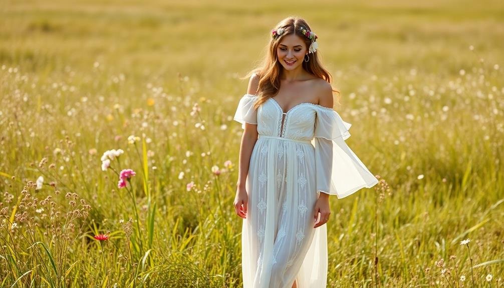 bohemian chiffon off shoulder dress