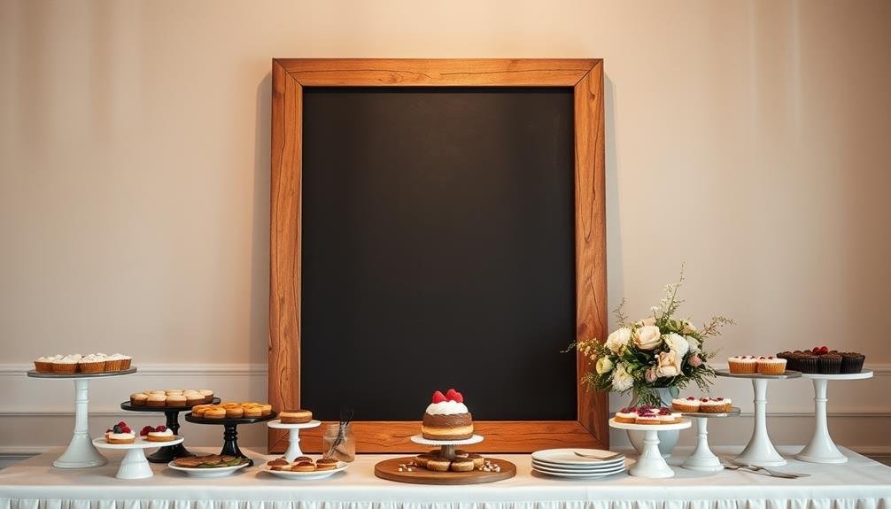 chalkboard menu in frame