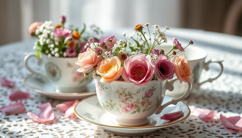 charming floral tea arrangements