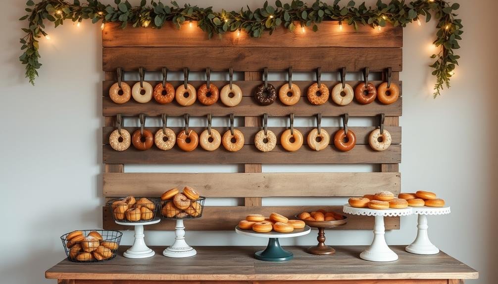 charming rustic donut display