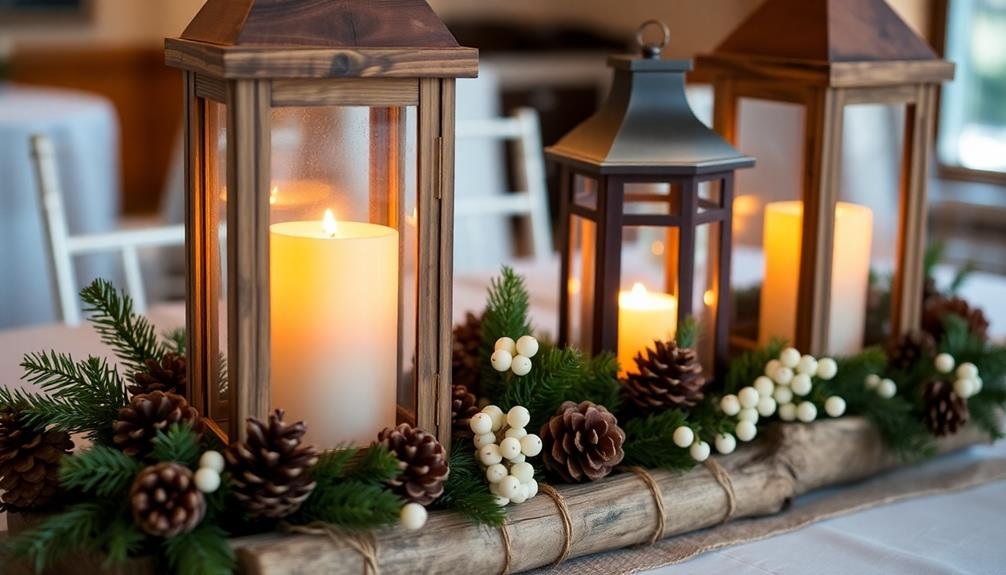 charming rustic lantern centerpieces