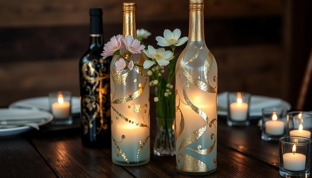 colorful decorative bottle vases
