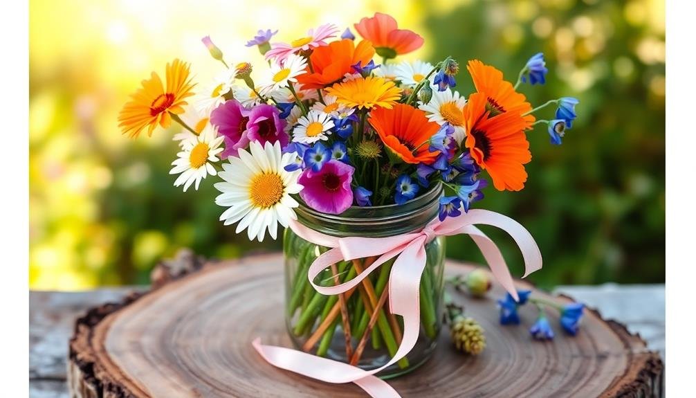 colorful nature arrangements displayed