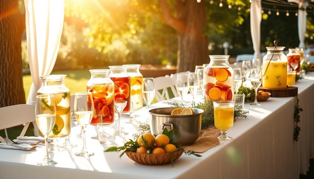 daytime wedding beverage selection