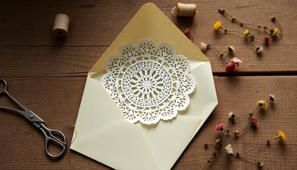 decorative lace envelope liners