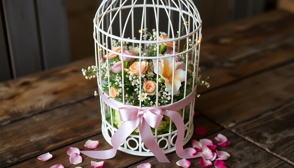 elegant birdcage flower arrangements