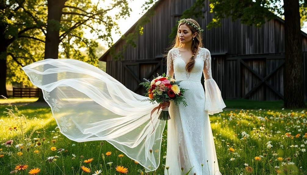 elegant bohemian bridal gown
