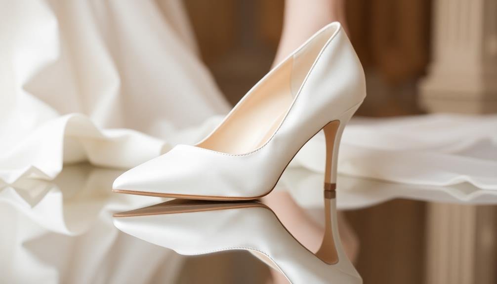 elegant ivory satin heels