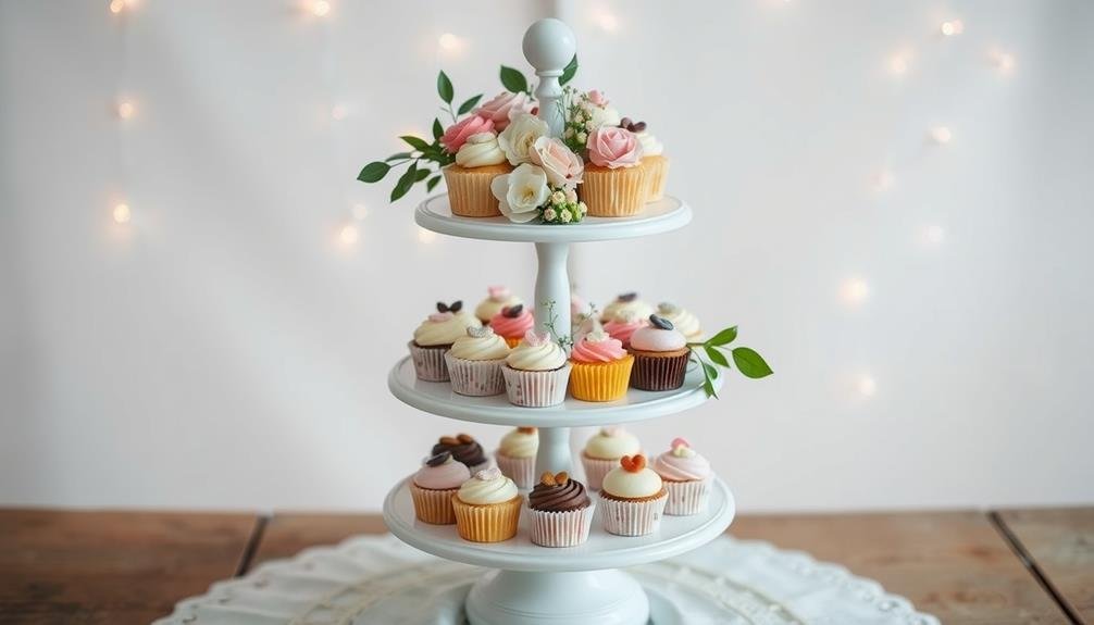 elegant multi layered dessert display