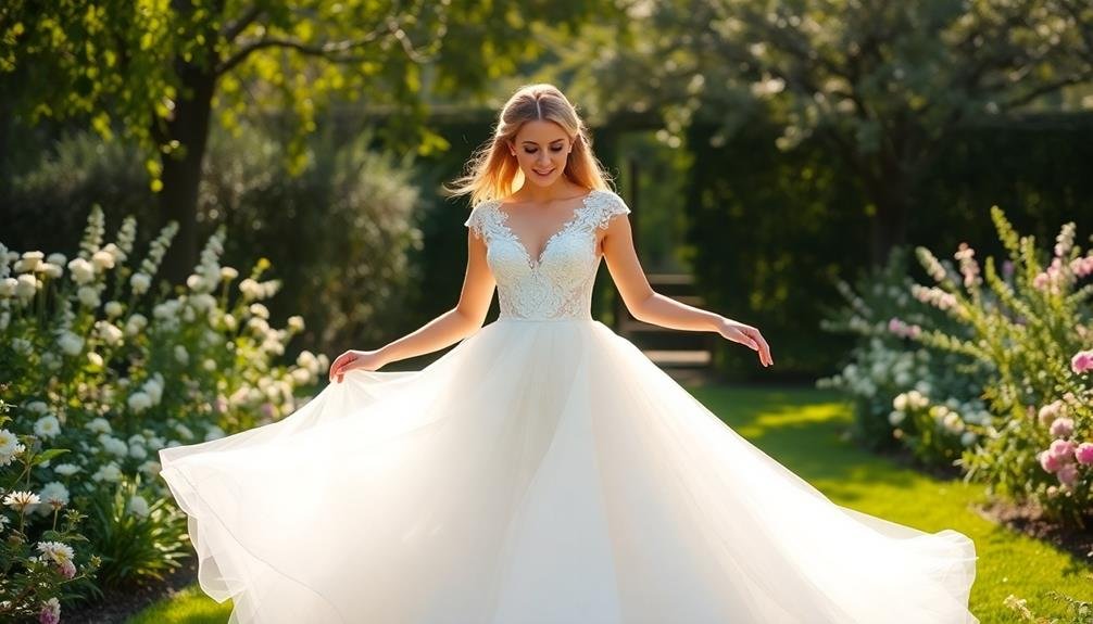 elegant tulle wedding dress