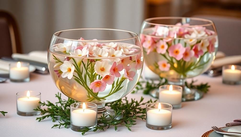 elegant water candle displays
