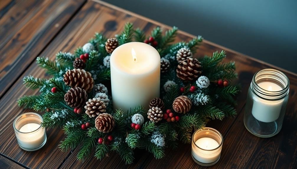 evergreen wreath decoration centerpiece