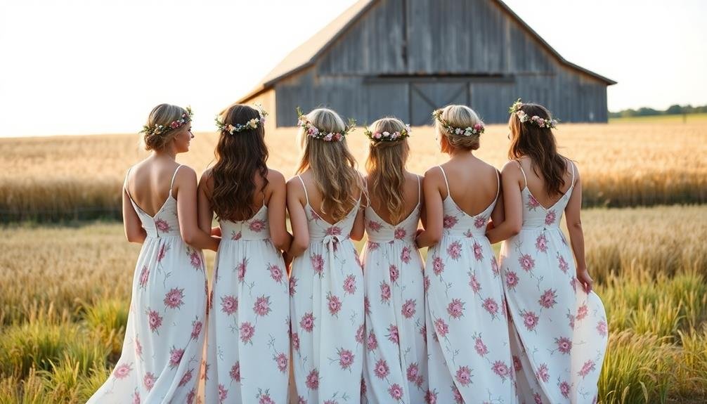 floral themed bridesmaid attire