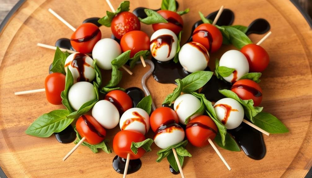 fresh mozzarella basil skewers