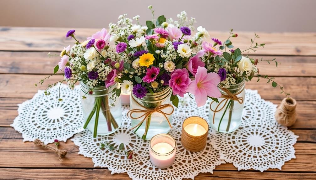 homemade flower table arrangements