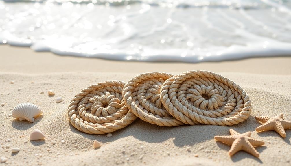 marine themed rope coasters