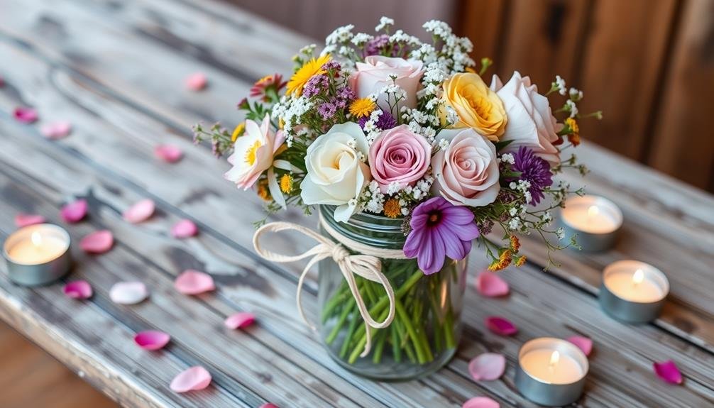 mason jar flower bouquets