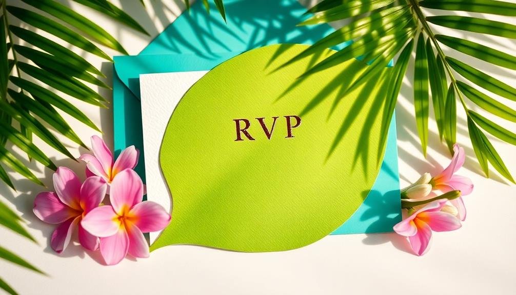 monstera leaf invitation cards