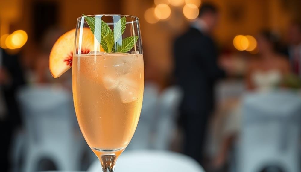 refreshing peach bellini beverage