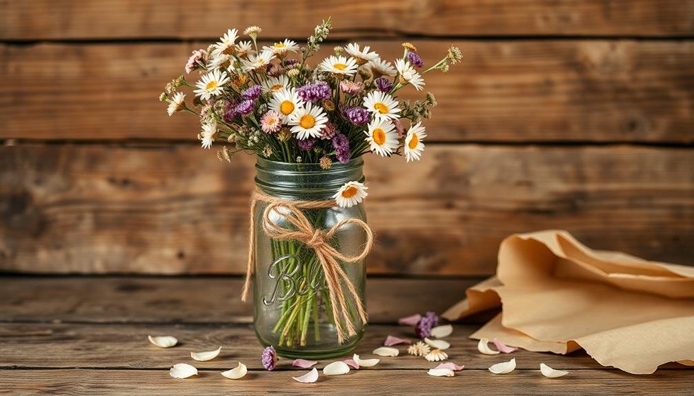 rustic mason jar placecards