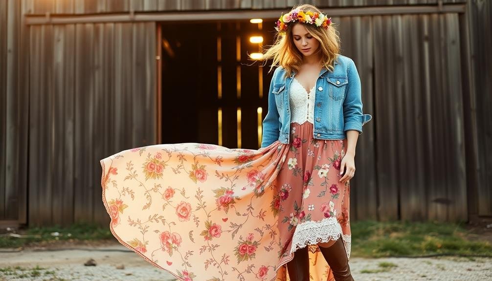 shabby chic skirt outfit