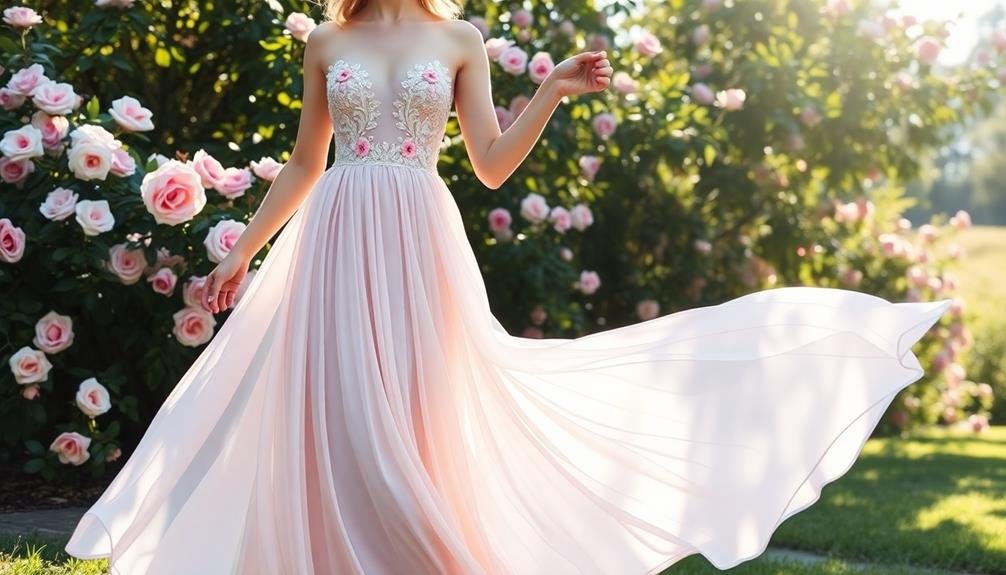soft colored long dresses