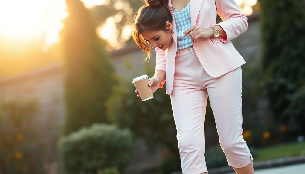 stylish cropped trousers blazer