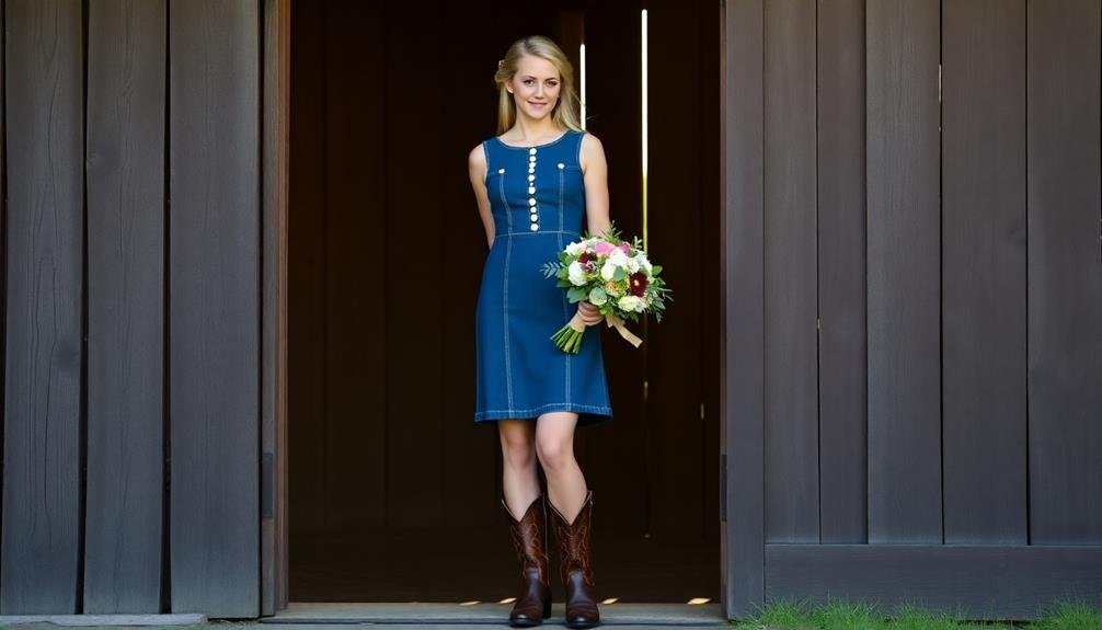 stylish denim pearl outfit