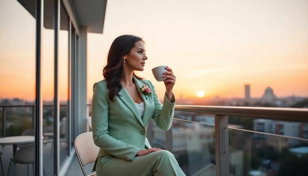 stylish pastel pantsuit ensemble