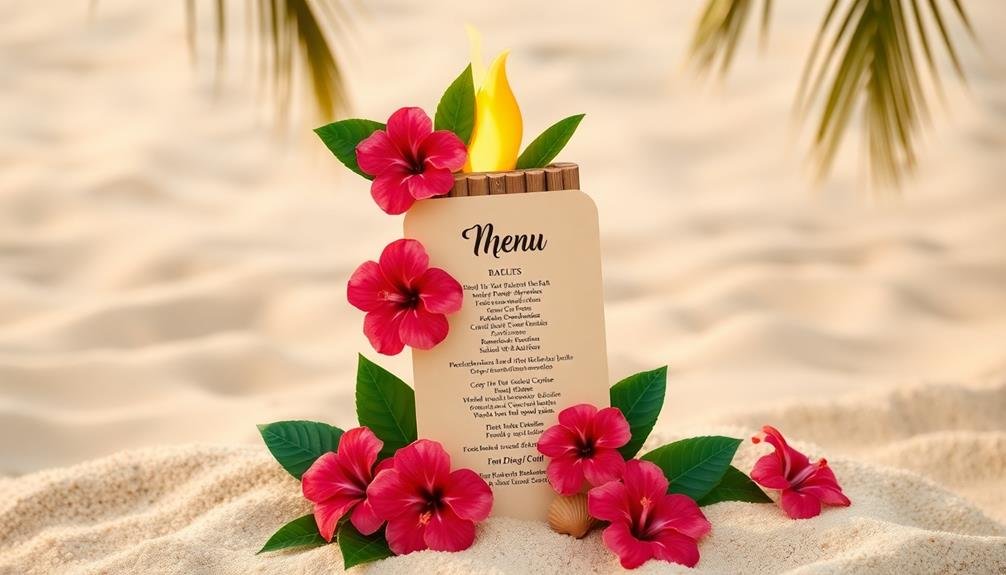 tiki torch menu design