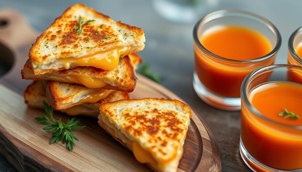 tiny toasted cheese bites