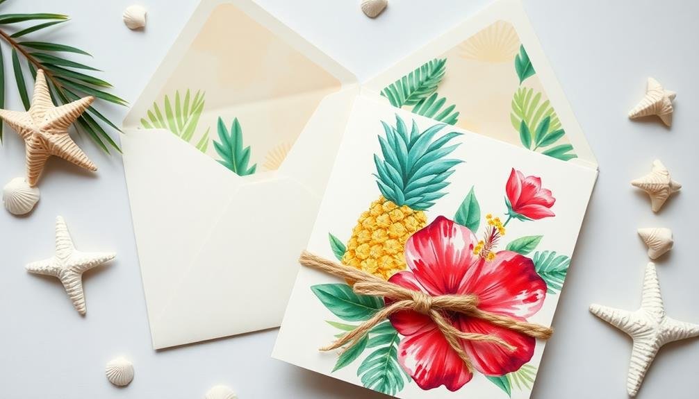 tropical wedding stationery ideas