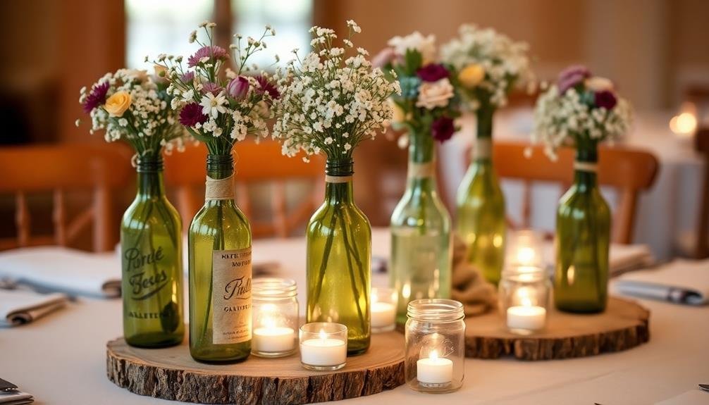 upcycled wine bottle vases