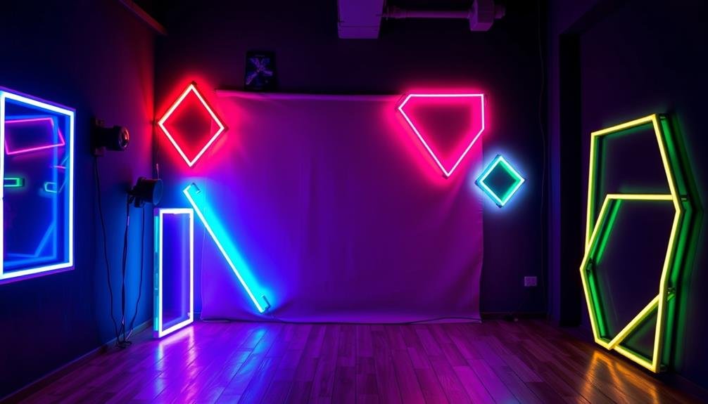 vibrant neon light display