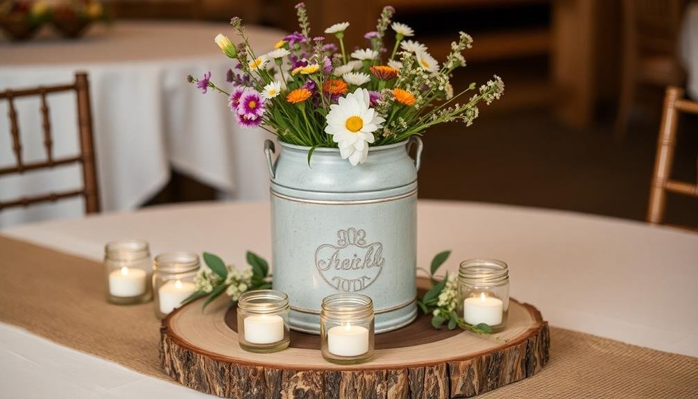 vintage milk can showcase