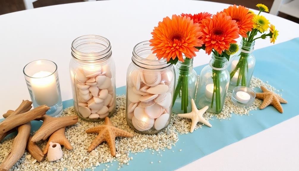 affordable beach wedding centerpieces