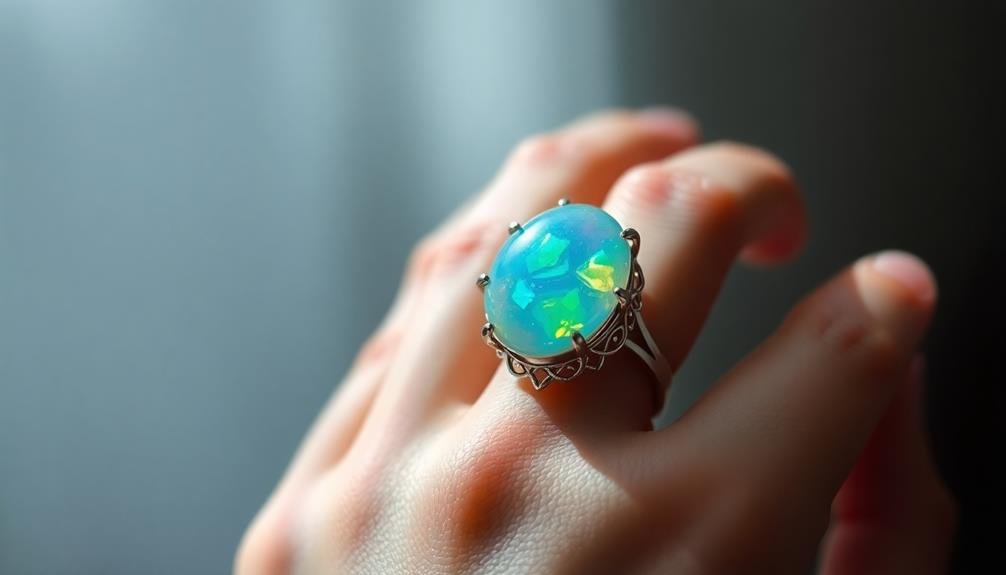 affordable iridescent opal charm