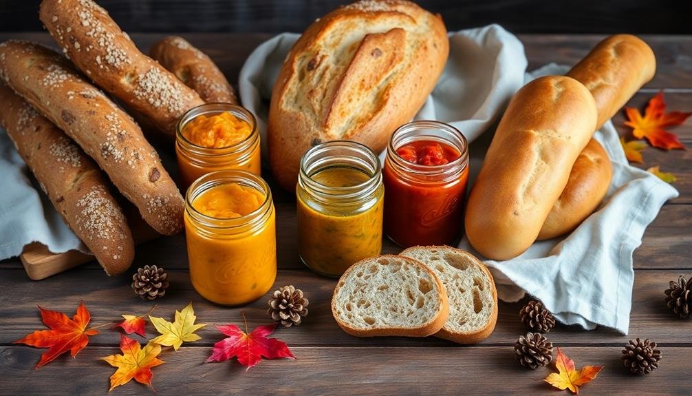 artisan loaves and condiments