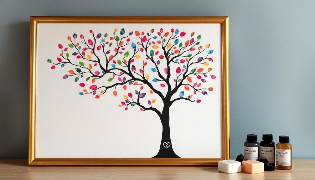 artistic fingerprint tree canvas