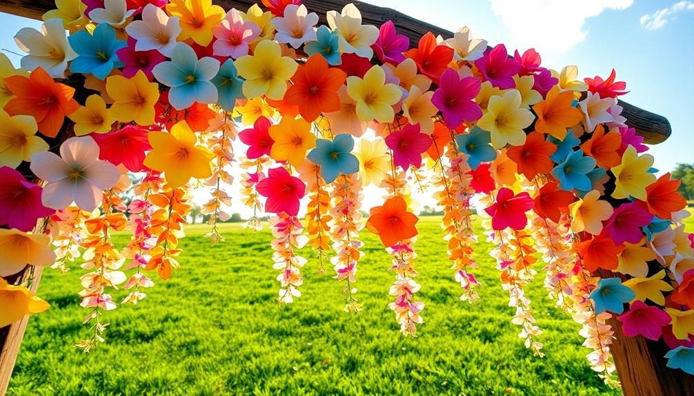 artistic paper flower display