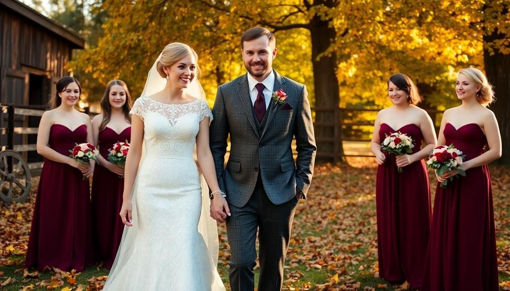 breath taking fall wedding attire