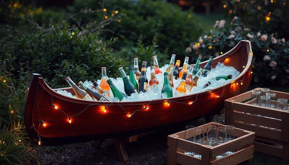 canoe transformed into cooler
