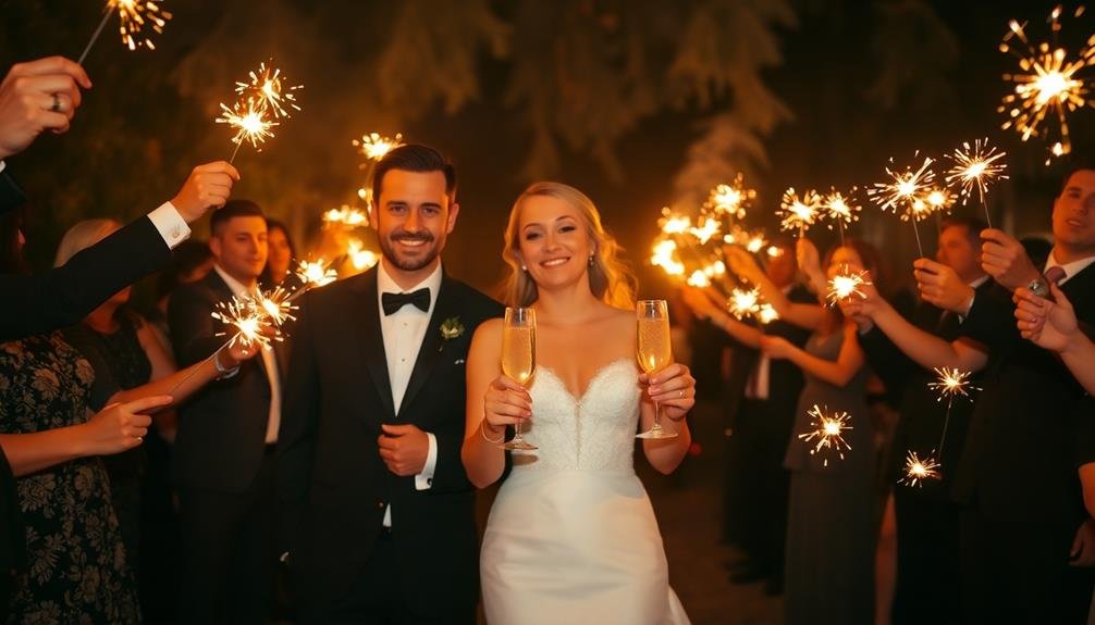 celebratory sparkler champagne toast