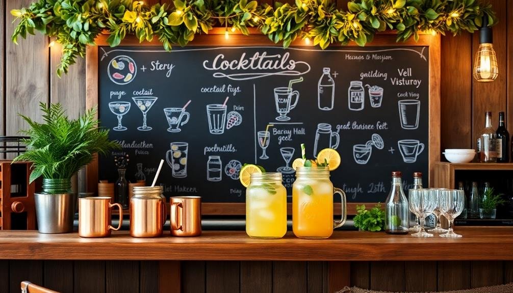 chalkboard menu display board