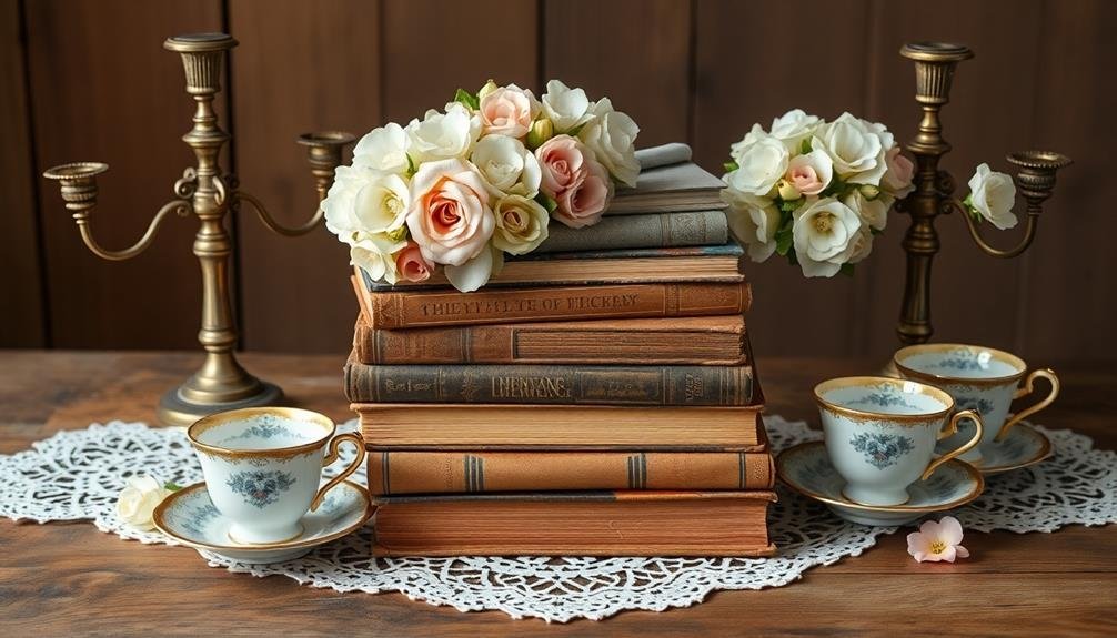 charming literary table decor