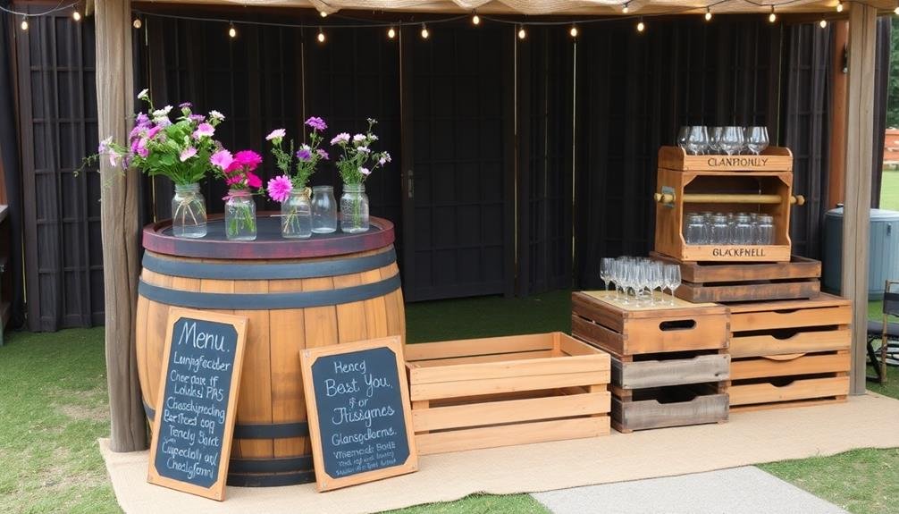 charming rustic barrel bar