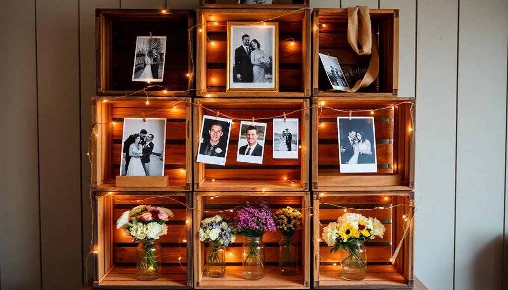 charming rustic crate display