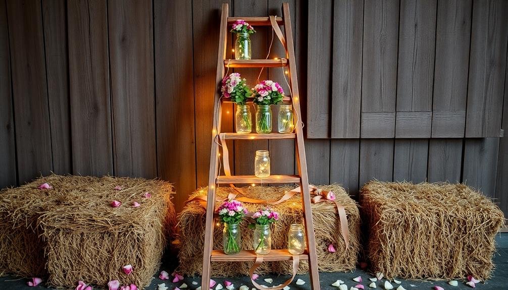 charming wooden ladder display